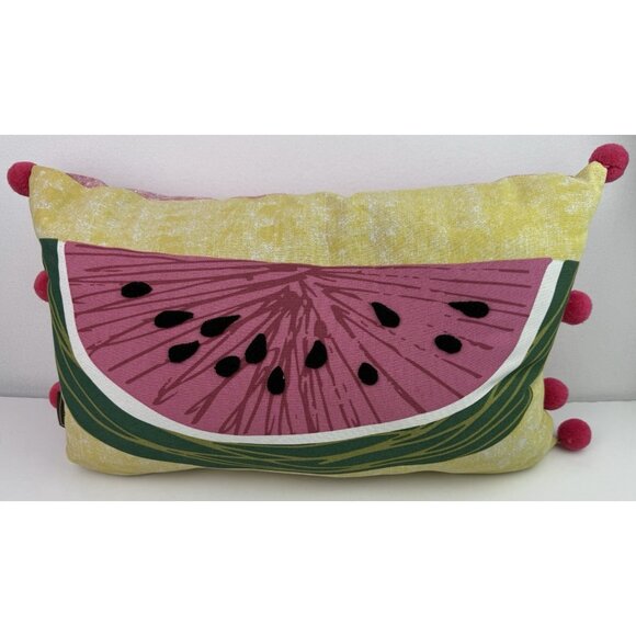 Allen + Roth Indoor/Outdoor Pillows Set Of 2 Flamingo‎ & Watermelon Colorful EUC - Picture 7 of 12